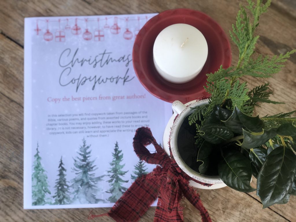 Christmas Homeschool Copywork Pages (Free Printable)