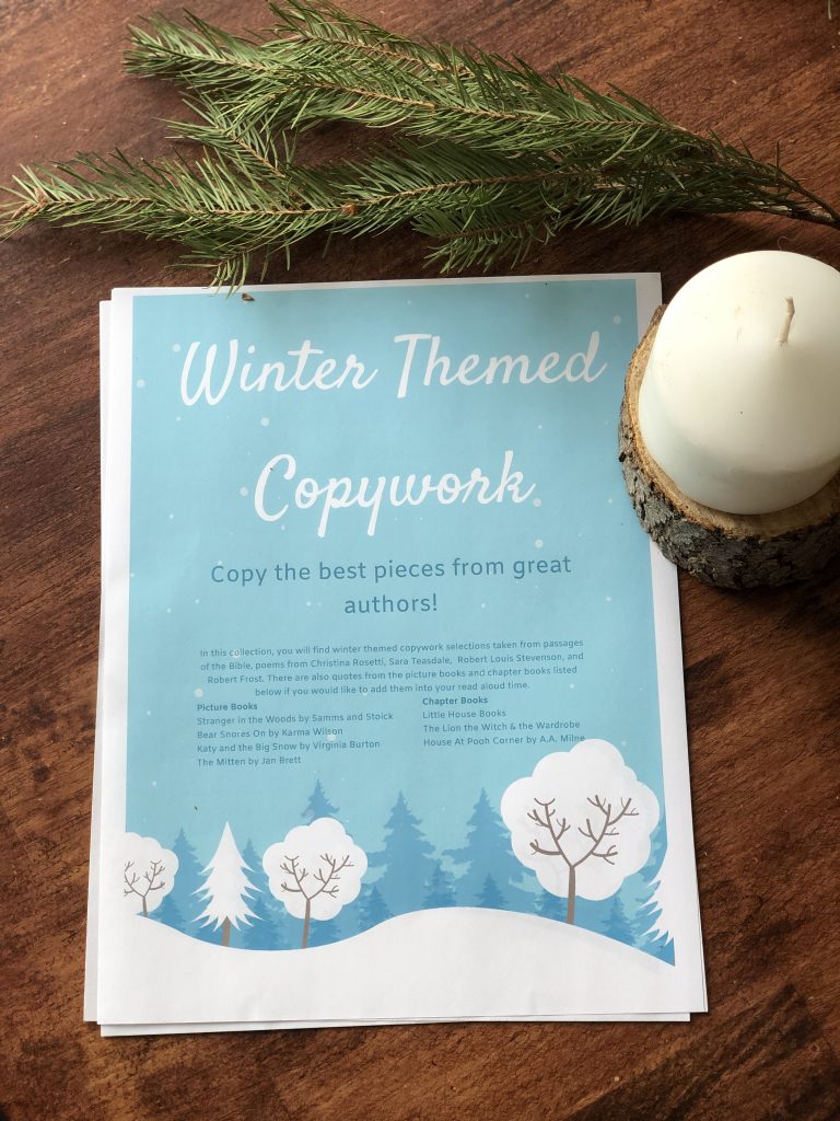 Winter Themed Copywork (FREE Printable)