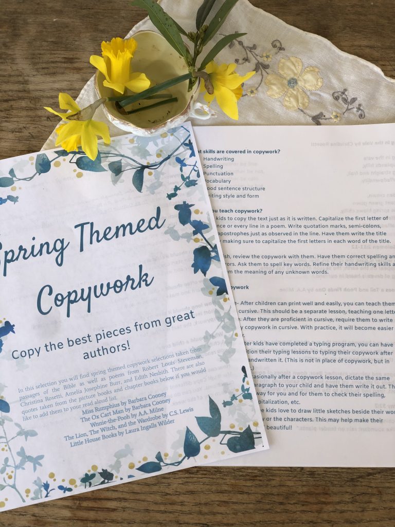 Spring Themed Copywork (FREE Printable)