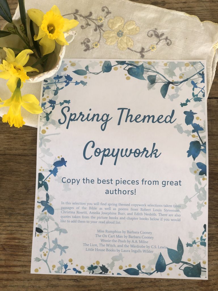 Spring-Themed Homeschool Copywork (Free Printable)