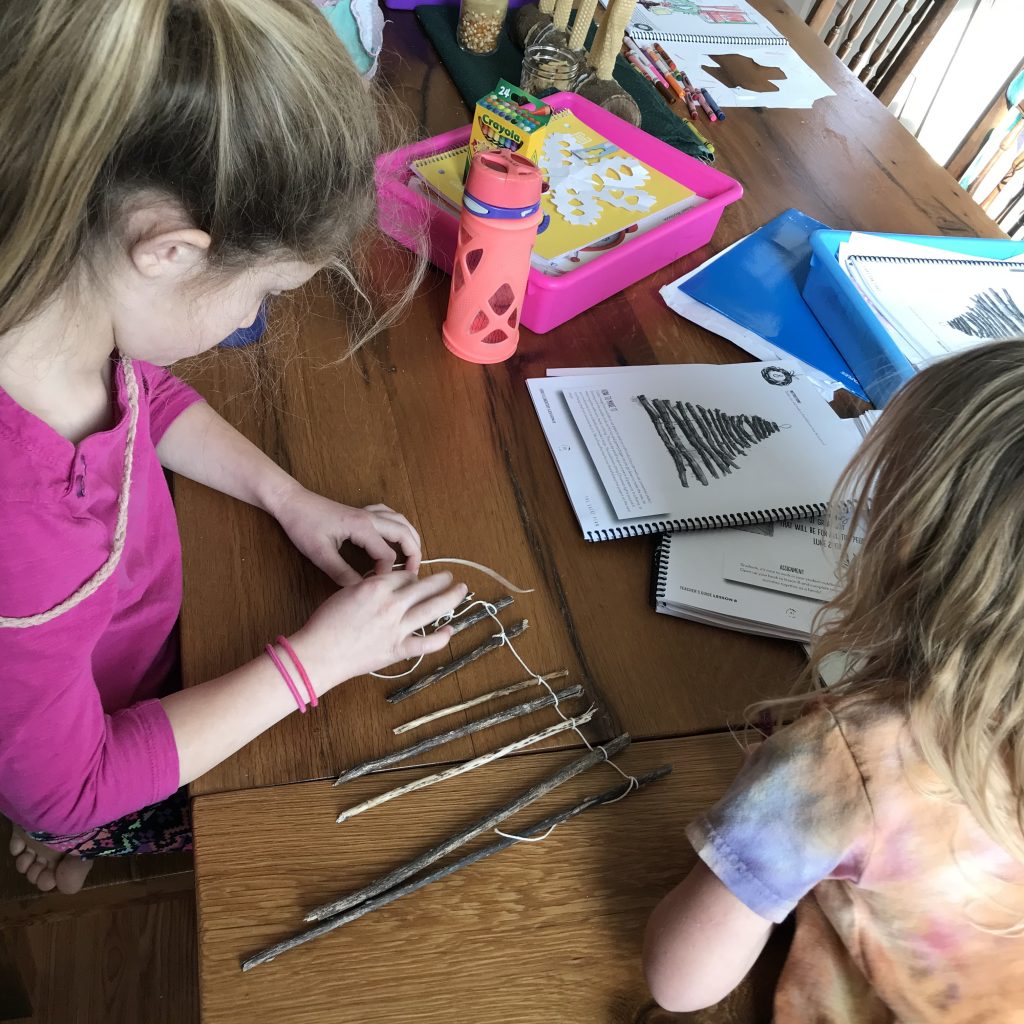 girls working on a craft