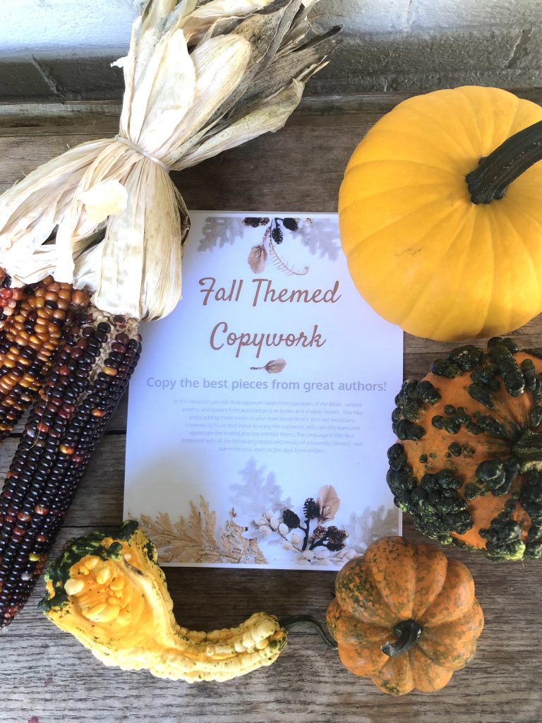 Fall-Themed Homeschool Copywork (Free Printable)