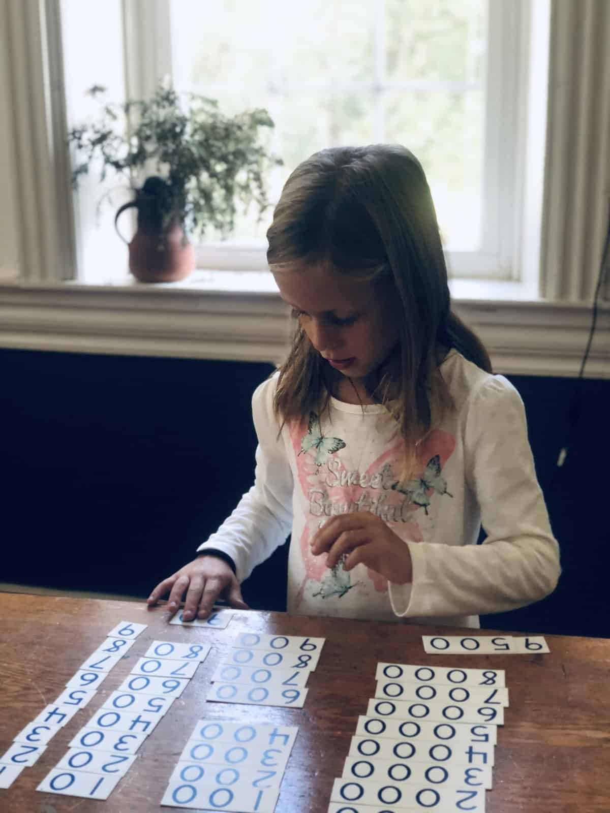 girl playing math games