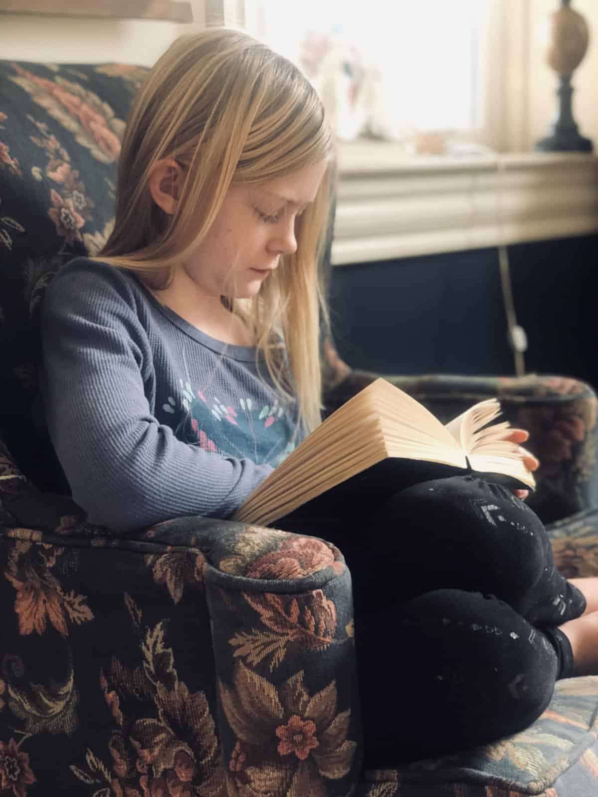 girl reading a book