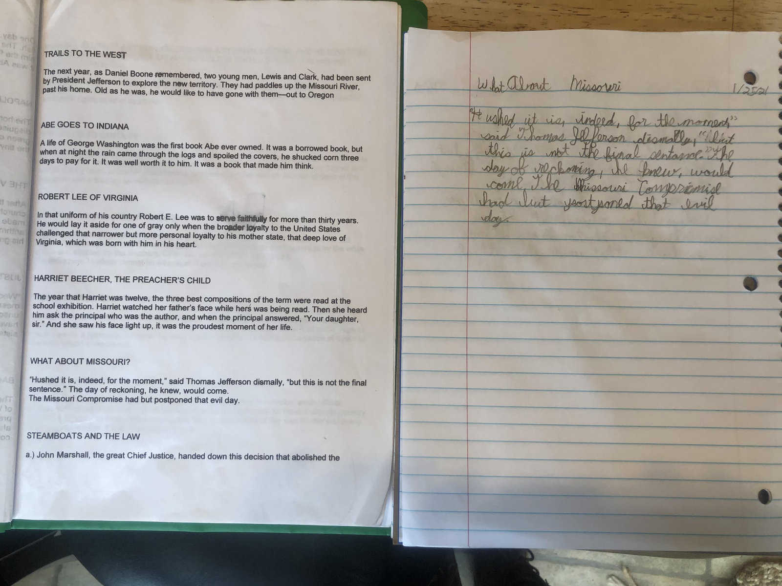 samples of copywork from an author