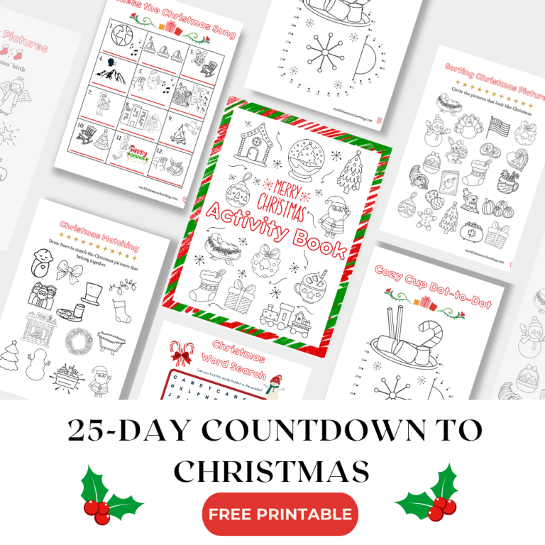 25-Day Countdown to Christmas FREE Activity Booklet